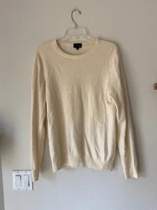 J.Crew Brushed Cashmere Crewneck Sweater In Warm Ivory, M - Picture 1 of 2