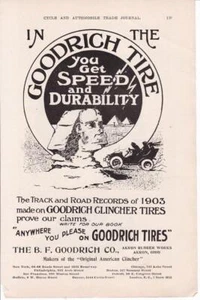 1904 B F Goodrich Reifen Print-Anzeige / Ägypten Sphinx Pyramiden offen Tourenwagen - Bild 1 von 1