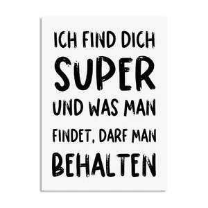 Postkarte FIND DICH SUPER Geschenk Freunde Karte Liebe - Picture 1 of 3