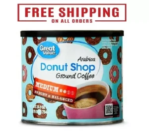 Great Value Donut Shop 100% Arabica Medium Roast Ground Coffee 25.9 oz New - Picture 1 of 6