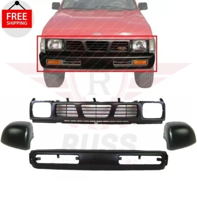New Front Black Bumper Grille Bumper End Left Right Fits 1995-1997 Nissan Pickup - Изображение 1 из 4
