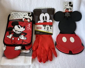 Lot MICKEY MOUSE KITCHEN Dish Towel OVEN MITT Pot Holder TRIVETS Cleaning Gloves - Picture 1 of 4