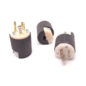 Lote de 3 enchufes machos Hubbell con bloqueo giratorio 2 postes 3W 20A 125V NEMA L5-20P UL - Imagen 1 de 7