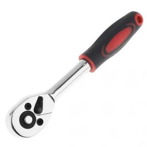 Llave de vaso de trinquete de accionamiento de 1/4" mango antideslizante 24 dientes liberación rápida - Imagen 1 de 9