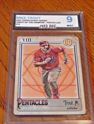 MIKE TROUT****2021 Gypsy QUEEN--Diamond--TAROT--MINT 9***ANGELS***Mad Dog - Image 1 of 2