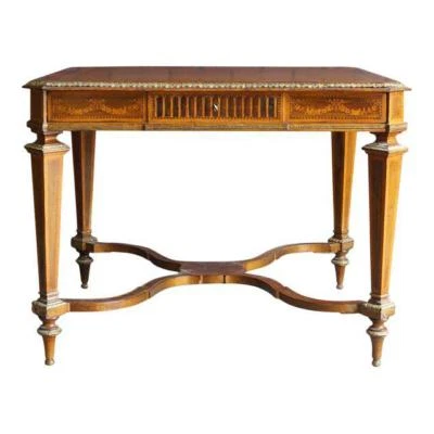 Antique Table ~ Desk ~ Writing Desk ~ French Regency Library Table   Foto 1 de 4