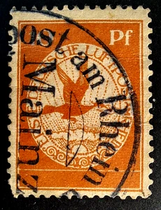 Germany: Local Air Mail (Zeppelin), 10pf, Mainz-Rhein, used, off card - Bild 1 von 2