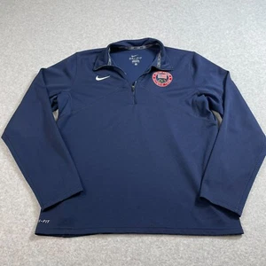 Nike Shirt USA Olympics Team Woman Medium Blue Quarter Zip Sweater Dri-Fit READ - Picture 1 of 14