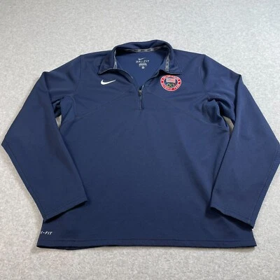 Nike Shirt USA Olympics Team Woman Medium Blue Quarter Zip Sweater Dri-Fit READ - Image 1 of 4