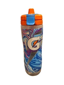 NEW Gatorade GX 30 OZ WHITE & MARBLE BLUE Hydration Non Slip Water Bottle - Picture 1 of 2