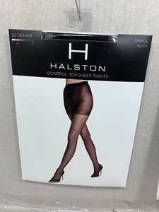 NUEVAS MEDIAS TRANSPARENTES HALSTON CONTROL MUJER NEGRAS 20 DENIER AL POR MENOR $20 - Imagen 1 de 3