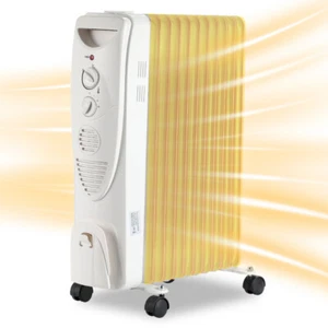 Ölradiator Elektroheizung Radiator Mobile weiß Heizer Heizung 2500W - Bild 1 von 7
