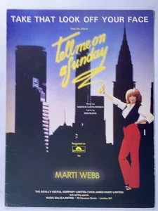 Marti Webb Sheet Music Original Vintage Take That Look Off Your Face 1979 - Picture 1 of 13