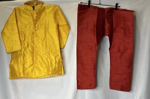 Kids Sz 5 Kurta Set 2 PC Pants Bright Colors Measurements Traditional Costume - Picture 1 of 11