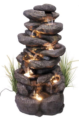 Großer Gartenbrunnen BK902 + LED Beleuchtung FelsenSpringbrunnen Gartendeko Groß - Bild 1 von 4