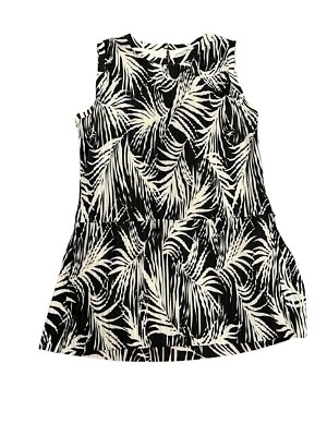 Blusa Top Boss Hugo Boss Para Mujer Tostada y Negra Plisada Sin Mangas Talla M Foto 1 de 4