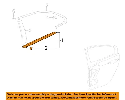 Moldura de cinturón exterior puerta trasera HONDA OEM 09-14 TSX 72950TL0003 Foto 1 de 2