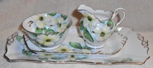 4 Piece Royal Tuscan Dogwood, 2 Trays & Creamer and Sugar Set - Picture 1 of 6
