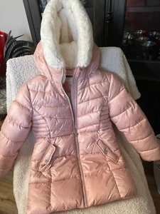 Michael Kors Girls Pink Winter Coat with White Fur Lining Size 7 to 8 - Picture 1 of 6