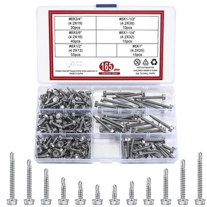 165 Stück #8 Edelstahl Blechschrauben für Metall, Blechschrauben, Se - Bild 1 von 11