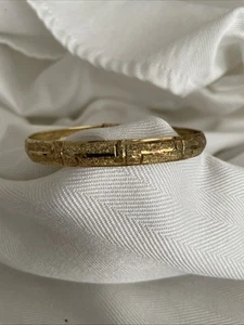 Gorgeous VTG FAS 925 sterling silver bangle Bracelet Cuff Mcm Design gold tone - Picture 1 of 7