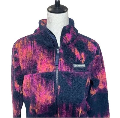 Columbia Jacket Womens Medium Purple Blue Fleece Full Zip West Bend Zip Pockets - Image 1 of 4