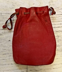 Marmor Tasche rot Leder Vintage 7" hoch - Bild 1 von 4