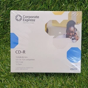 Corporate Express CD-R 700mb/80min 10 pack Slim Case Compact Disk - Picture 1 of 8