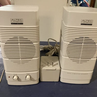 Altec Lansing Multimedia Computer Speakers ACS5 Vintage Retro PC - Image 1 of 4