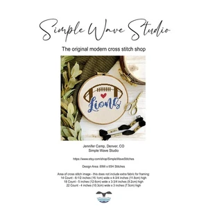 Detroit Lions Football gezähltes Kreuzstichmuster KIT - Bild 1 von 6