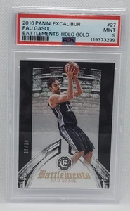 2016 Panini Excalibur Pau Gasol Battlements Holo Gold #ed 07/10 PSA 9 Spurs - Picture 1 of 2
