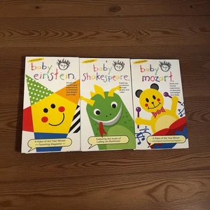 Baby Einstein 3 VHS Video Lot Language Nursery Mozart Einstein & Shakespeare - Picture 1 of 5