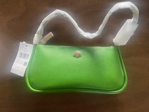 Kate Spade Leather Bright Green Strap Clutch New NWT Retail $189 + present Box - Picture 1 of 9