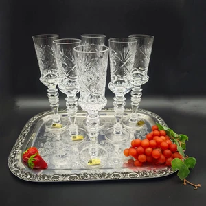 6x Sektflöten Cristal de Paris M.F. Stern Sektglas handgeschliffen Kristallglas  - Picture 1 of 7