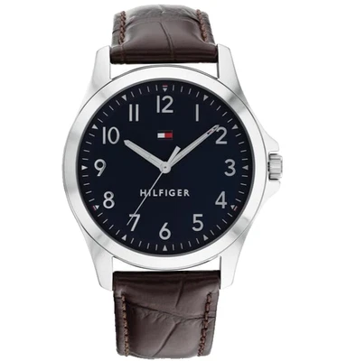 RELOJ TOMMY HILFIGER 1791449 ESFERA AZUL MARINO CORREA DE CUERO MARRÓN 45MM PARA HOMBRE Foto 1 de 4