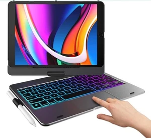 Typecase iPad Keyboard Case 9th/8th/7th Gen 10.2" 360° Backlit w/ Trackpad Cover - Picture 1 of 11