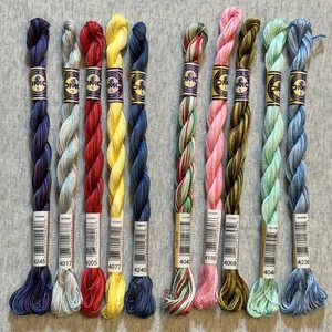 10 DMC Perle Color Variations Size 5 Pearl Cotton Thread No Repeats NOS - Picture 1 of 5