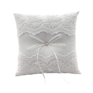 Soft Embroidered Rings Pillow European Romantics Bridal Wedding Holder Pillow - Picture 1 of 8