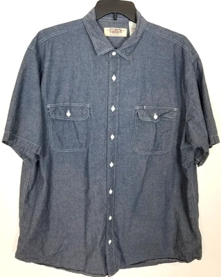 VTG Big Mac Men Button Up Denim Shirt Sz 2XL Blue Short Sleeve Workwear  Casual - Image 1 of 4