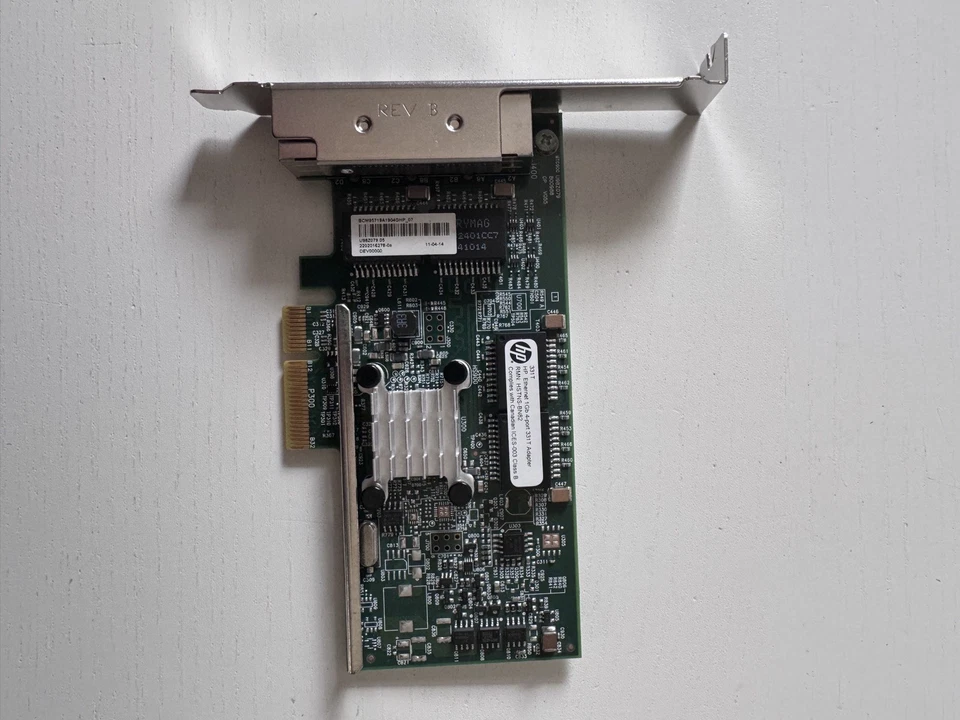 HP 331T Quad Port PCIe x4 Gigabit Server Adapter 649871-001 647592-001 LP - Bild 1 von 1