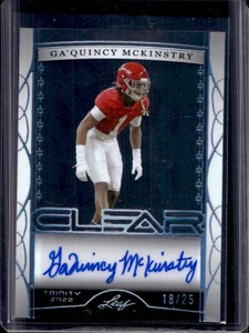 2022 Leaf Trinity Ga Quincy McKinstry Clear Auto Platinum #18/25 Crimson Tide - Picture 1 of 2