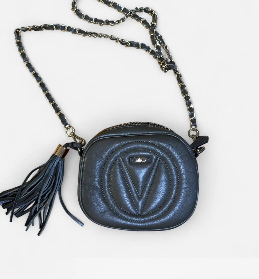 Bolsa tiracolo Valentino By Mario Valentino Mia Signature couro preto em excelente estado usado - Imagem 1 de 4