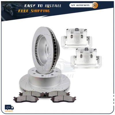 Pinzas de freno delanteras y rotores y pastillas de cerámica para Dodge Ram 2500 3500 2003-2008 Foto 1 de 4