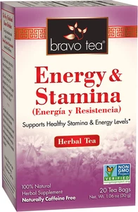 Bravo Tea Energy and Stamina Herbal Supplement Caffeine Free Tea Bags 20 Count - Picture 1 of 5