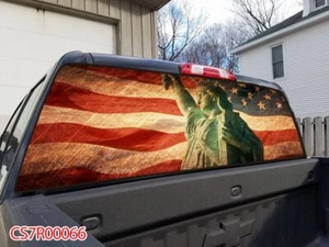 Camioneta camioneta SUV bandera americana ventana trasera gráficos calcomanía envoltura tinte #66 - Imagen 1 de 6