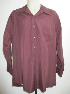 Massini Men's Size 17 32-33 Button-up Long Sleeve Shirt Polyester Burgundy    cl - Picture 1 of 7