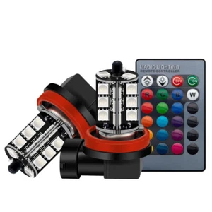 2x H11 LED Phares De Voiture Feux De Brouillard De Voiture CANBUS 12V 13Couleurs - Picture 1 of 9