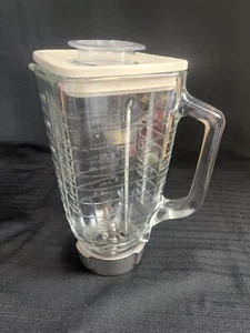 Vtg Oster Regency Kitchen Center 972-06A Blender Jar/Lid/Blade IVORY COLOR LID - Picture 1 of 6