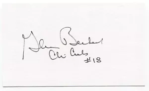 Glenn Beckert 3x5 Index Card Autographed Signature Chicago Cubs Debut 1965 - Picture 1 of 2