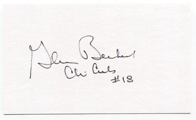 Glenn Beckert 3x5 Index Card Autographed Signature Chicago Cubs Debut 1965 - Image 1 of 2